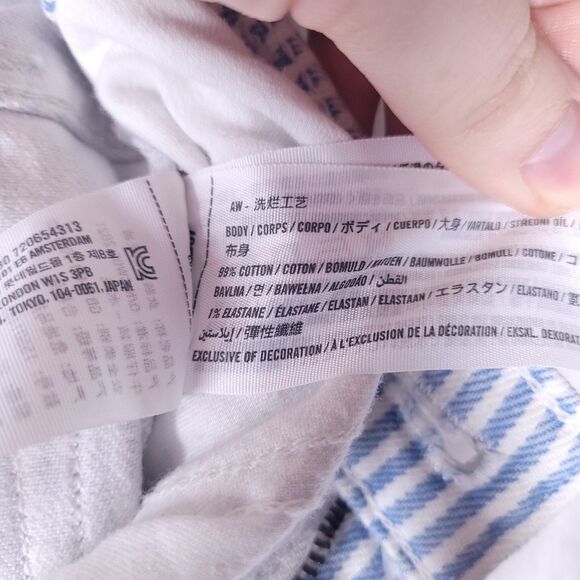 Abercrombie & Fitch Jeans Womens 25/0R Striped Blue, White 90s Relaxed High Rise - Picture 7 of 13